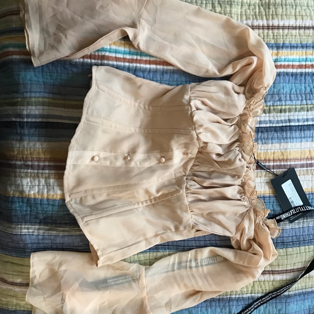 PLT pff the shoulder corset top NWT